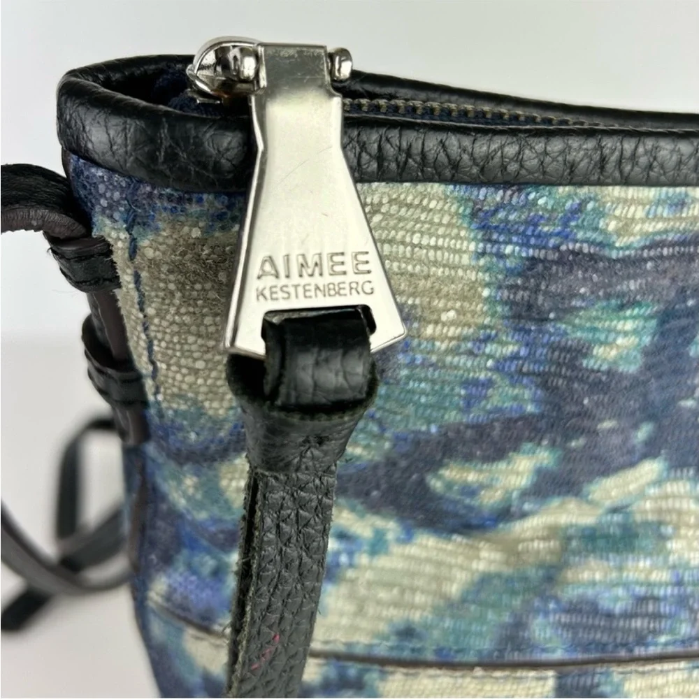 Aimee Kestenberg Leather Multi Blue Crossbody Bag Purse